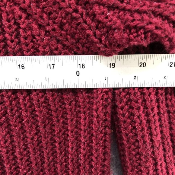 American Eagle Jegging Sweater Womens M Crewneck Wine Red Chunky Knit - Picture 10 of 11